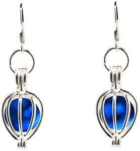 Bottled Up Designs Handmade Drop Earrings, Eco Friendly, Recycled Vintage Bottles, Made in USA, Birthday Gifts, Mothers Day, Women, Anniversary (Cobalt 1960s Skin Cream Jar)