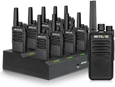 Retevis RT68 2 Way Radio, Long Range Walkie Talkies for Adults (10 Pack) with 10 Multi Way Charger, Easier Securer Charging, 1200mAh, Compact Handheld Two Way Radios Rechargeable for Industry
