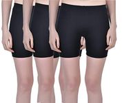 Aimly Women Cotton Blend Stretchable Cycling Gym Yoga Shorts Black 5Xl Pack Of 3