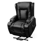 Artiss Massage Chair Black Leather 