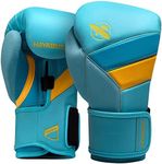 Hayabusa T3 Boxing Gloves for Men and Women Wrist and Knuckle Protection, Dual-X Hook and Loop Closure, Splinted Wrist Support, 5 Layer Foam Knuckle Padding - Blue/Yellow, 18oz