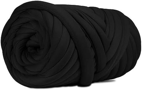 SOJITEK, DIY, 2.2 LBS of Soft Plush Polyester Bulky Yarn for Hand Knitting Blanket, Pillow, Handbag, Black, 41.5 Yards, Arm Knitting Yarn for Chunky Braided Knot Throw Blanket, Weave Craft Crochet