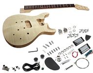 Solo PR Style DIY Guitar Kit, Carved Body with Flame Maple Top