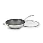 Cuisinart FusionPlus Nonstick Stainless Steel Cookware, 12-Inch Wok Pan with Cover and Helper, PFAS-Free PURELYSEAR Ceramic Technology, Scratch Proof, Cool Grip Handles, Dishwasher Safe, FPS26-30HC