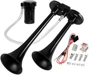 CARFKA Air Horn for Truck Boats Car, 150DB Super Loud Train Horns Kit with 120 PSI Air Compressor (black, Dual)