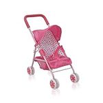 KOOKAMUNGA KIDS Baby Doll Stroller – Easy Fold Stroller - Foldable Baby Stroller for Dolls - Play Stroller w/Retractable Canopy & Soft Grip Handle - Ideal for Baby Dolls up to 18" - Pink Unicorn