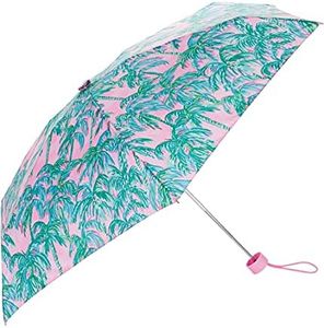 Lilly Pulitzer Mini Travel Umbrella with Automatic Open and Storage Sleeve, Small Umbrella for Rain or Sun Protection (Suite Views)