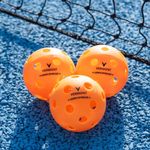 Vermont Indoor & Outdoor Tournament Pickleball Set | Consistent Flight 26/40 Hole Balls | USAPA Approved | High Visibility Yellow & Orange [3/6/12/150 Pack] (Indoor, Pack of 3)