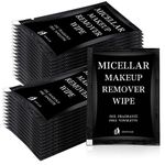 Ctosree 150 pcs Makeup Remover Wipes Bulk Individually Wrapped Makeup Wipes Single Makeup Remover Cloth Facial Cleansing Pads for Mascara Lipstick Oil Dirt Face Skin Travel Hotel (Black)