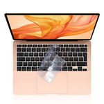 EooCoo Keyboard Cover compatible for 2021 2020 M1 Macbook Air 13 inch A2337 A2179 with Retina Display & Touch ID, EU Layout Ultra Thin Protector Skin, TPU Clear