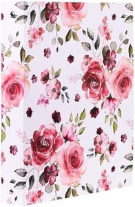 Steel Mill & Co Cute Decorative Hardcover 3 Ring Binder for Letter Size Paper, 1 Inch Round Rings, Colorful Binder Organizer for School/Office, Rose Floral