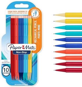 Paper Mate Non-Stop Mechanical Pencil | 0.7mm with Shock-Absorbing Tip | HB #2 | Assorted Barrel Colours | 10 Count