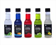 GOOD&MOORE Combo of 5 | Green Apple, Blue Island, Mint Mojito, Margarita, Cosmopolitan | For Cocktail, Mocktail, Sodas, Ice-teas and more | Concentrated Syrup | Ready to mix | Premium Syrup | (250ml x 5)
