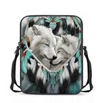 chaqlin Dream catcher Wolf Messenger Bag for Unisex Girls Boys Mini Cellphone Crossbody Shoulder Bagpack Women Shopper Tote Handbag Wallet Coin Money Pouch Christmas Gifts