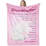 Xinvery Granddaughter Gifts from Grandma Grandpa,to My Granddaughter Blanket Elephant Blanket Gifts for Granddaughter Birthday Graduation Decorations 50"X60"