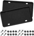 Car License Plate Frame, 2 PCS Anti-Theft Universal Silicone License Plate Frame for Cars, SUVs, Vehicles, Rustproof License Plate Frame, Auto Accessories for Men & Women (black)