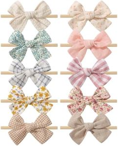 doboi 10PCS Baby Headbands Nylon Hair Bows for Girls Newborn Infant