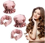 (4PCS) Satin Heatless Hair Curler 2 Set,No Heat Hair Rollers for Heatless Curls with Hair Caps, ZANZER Soft Curling Rod Headband for Long Hair, Curling Set for Sleep in Overnight (Pink)