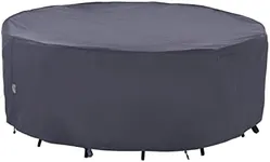 F&J Outdoors Outdoor Patio Furniture Covers, Waterproof UV Resistant Anti-Fading Cover for Small Round Table Chairs Set, Grey, 62 inch Diameter