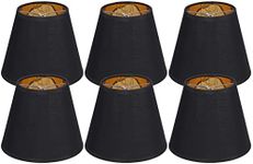 Chandelier Shades Lamp Shades Set of 6, Modern Small Lamp Cover Bell Lamp Shades That Clip on The Bulb Black for Floor Chandelier Pendant Light Replacement