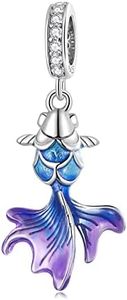 NINGAN Pendentif koi en argent sterling 925 Poisson bleu ，femme bracelet charme amis famille cadeau de vacances