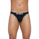 BASIICS by La Intimo Men's Cotton Spandex Thigh High Brief Black