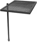 Sunnydaze Rotating Rectangle Fire Pit Cooking Grate Grilling System - Black Steel Pole and Grill - 24-Inch