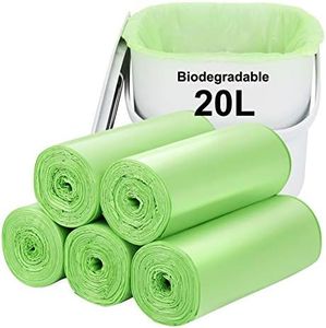 Aievrgad Food waste bags of biodegradable plastic for household use 4-5 Gallon, 100 Odorless 20% Extra Thick, Extra Strong, Durable, Non-Leaking, Recyclable (Green, 20 Liter)