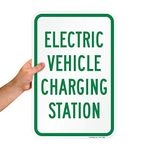 SmartSign by Lyle K2-0763-AL-12x18 "Electric Vehicle Charging Station" Aluminum Sign