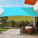 OldPAPA Sun Shade Sail Rectangle Water-resistant Sun Shade 95% UV Block Sunscreen Awning Garden Beach Patio Canopy Blue 3x3m