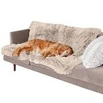 Furhaven Waterproof Calming Plush Long Fur & Velvet Dog Blanket - Taupe, Extra Large