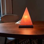 NatureBoost Pyramid Shape Himalayan Salt Lamp Individually Hand Crafted, (8 inches, 7 lbs.) Amber Glow, Certified Wire with Dimmer Switch and Extra Bulb Unique Gift Idea