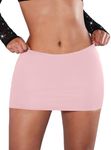 SweatyRocks Women's Casual Elastic Waist Solid Bodycon Mini Skirt Streetwear Coral Pink Medium