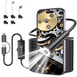 Ferdiiz Endoscope Inspection Cameras, 1920P HD Borescope Cameras, 32.8ft Semi-Rigid Snake Camera with 8 Adjustable LED Lights, IP67 Waterproof Drain Pipe Camera Cool Gadgets Tool for iOS9+ Android 6+