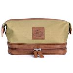 BUXTON EST. 1898 USA Epedition II Huntington Gear Bottom Zip Travel Kit, Tan