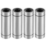 HiPicco Linear Ball Bearings, LM8LUU 8mm Bore Longer Linear Motion Bushing Double Side Rubber Sealed Rod Liner Shaft Parts for CNC Machine 3D Printer 4 Pack