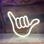 Nordstylee led Hand Shape Finger Neon Sign Lights Hanging Decorative Neon Lights USB or Battery Operated for Home Bedroom Bar Restaurant Christmas Birthday Party Gift Art White