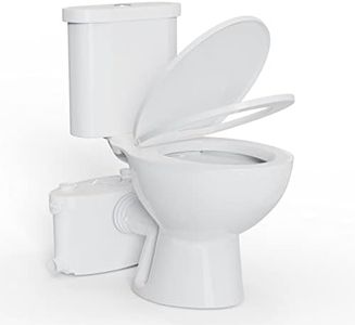 600 Watt Upflush Macerating Toilet System Kit for basement | Macerator pump with 4 Water Inlets & AC Vent, included Toilet Bowl, Toilet Tank, Toilet Seat