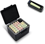 JJC Hard Case for AA AAA Battery with Detachable Tester Checker,34 Slots Battery Case Holder Organizer Storage Box for Household Rechargeable Batteries 20 AA and 14 AAA Battery, Water-Resistant