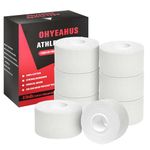 White Athletic Sports Tape Strong Easy Tear NO Sticky Residue BEST TAPE for Athlete & Medical Trainers. PERFECT on bat, Lacrosse/Hockey stick, Lifters, Climbers & Boxing 1.5" x 32.8 Feet, 8 Packs