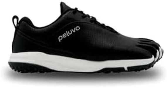 Peluva Apollo Golf | Women's 5-Toe, Zero-Drop Barefoot, Leather Shoe Black/White