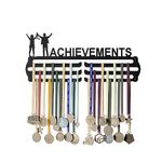 Glory Medal Hangers - Achievements Medal Holder - Large Metal Wall Display - Holds Up to 60 Medals - Black, Glossy Finish - Perfect for Kids and Athletes