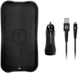 ToughTested 10W Fast Wireless Charging Pad with Qualcomm Quick Charge 2.0 & Qi Technology - Non-Slip Design, Includes Quick Charge Car Adapter & Cable, Compatible with Apple & Android Devices