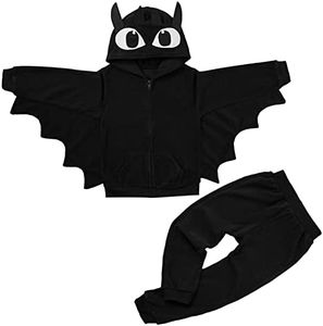 Weixinbuy Toddler Baby Boy's Girl's Halloween Costume Bat Style Cosplay Clothes Set Winter Outerwear Hooded Coat