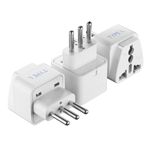 Ceptics Canada to Italy, Chile, Libya Travel Adapter (Type L) - 3 Pack [Grounded & Universal] (GP-12A-3PK)