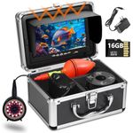 MOOCOR Underwater Fishing Camera, Upgraded 720P Camera w/DVR, Portable Video Fish Finder with 1280x720 IPS 7 inch Screen, 12pcs IR and 12pcs LED White Lights for Ice, Lake, Kayak, Boat, Sea Fishing