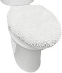 SoHome Spa Step Luxury Plush Chenille Shag Machine Washable Ultra Soft Standard Toilet Lid Cover 18.5"x19.6" White