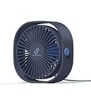 Snowpea USB Desk Fan, Small Powerful, Portable Quiet 3 Speeds 360° Adjustment Mini Personal Fan for Home Office Car Indoor Outdoor - Blue