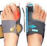 Tenicore 1 Pair Bunion Correctors for Women Men Big Toe, Adjustable Bunion Splint with 10° Angle Bar, Bunion Pads for Bunion Relief, Toe Straightener with Double Non-slip Strap for Day Night Support