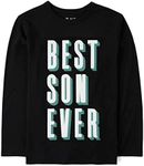 The Children's Place Boys Best Son Ever Graphic Long Sleeve T Shirt, Best Son Ever Black, Large